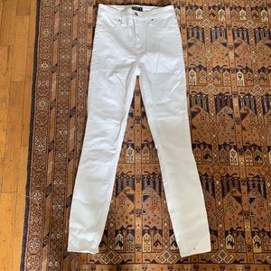 High Waisted White Skinny Jeans